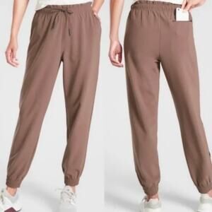 ATHLETA |  Metropolis Jogger Mineral Brown Piped Drawstring Waist | Size 16